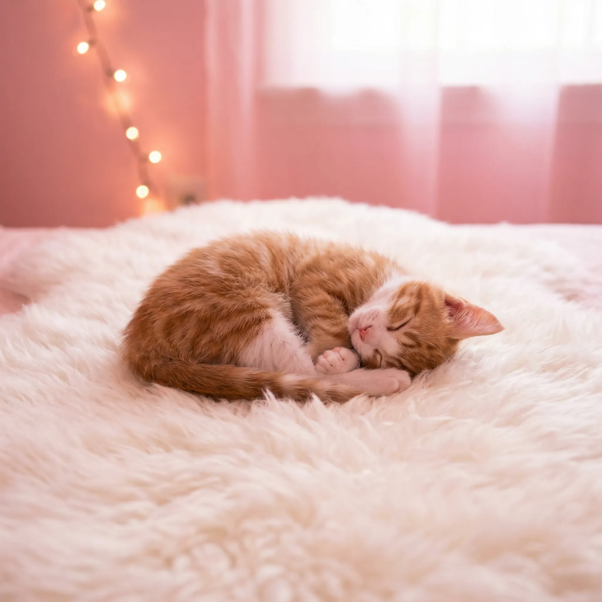 小猫蜷成一团入睡 - 辣妹梦幻组