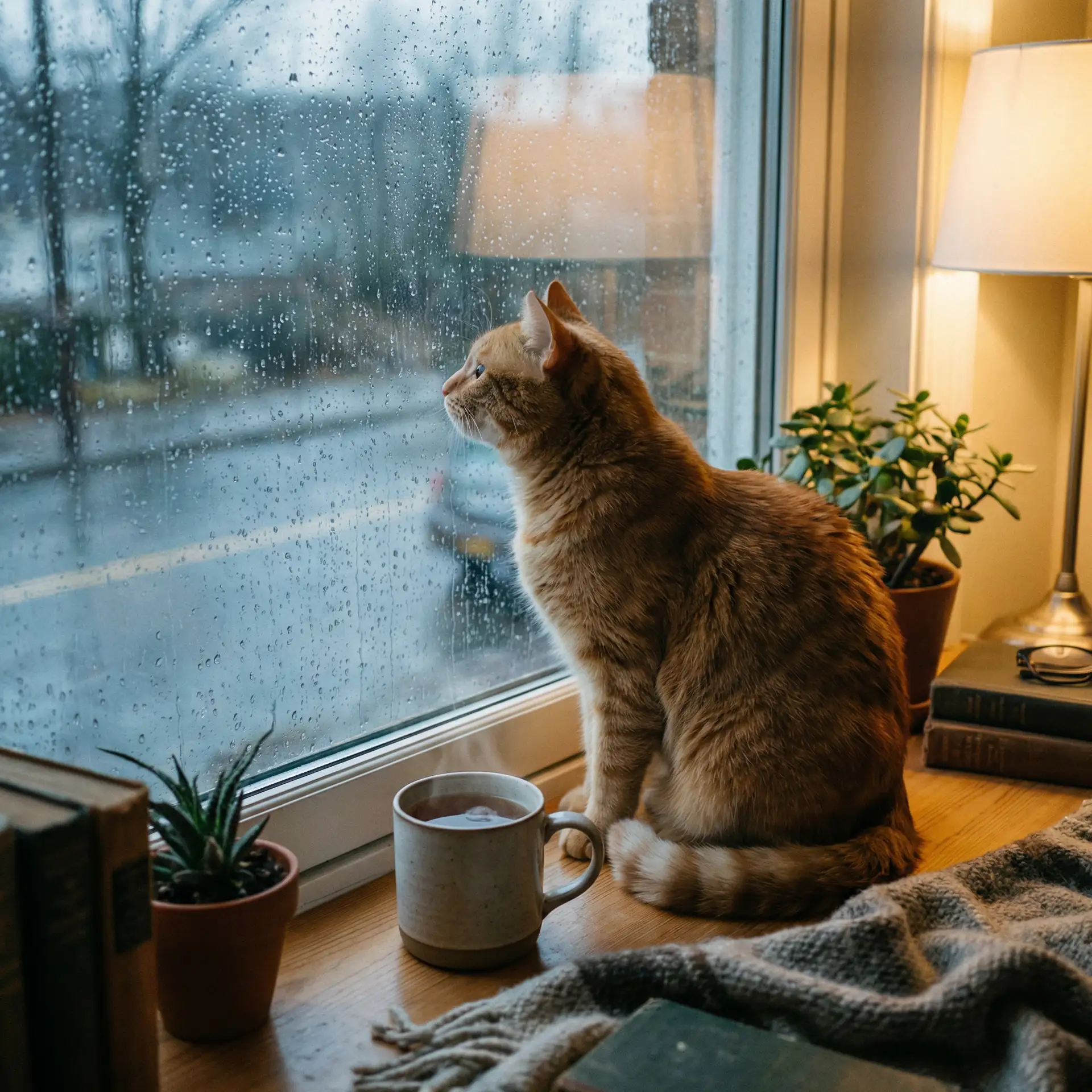猫咪望着窗外的雨 - 辣妹梦幻组